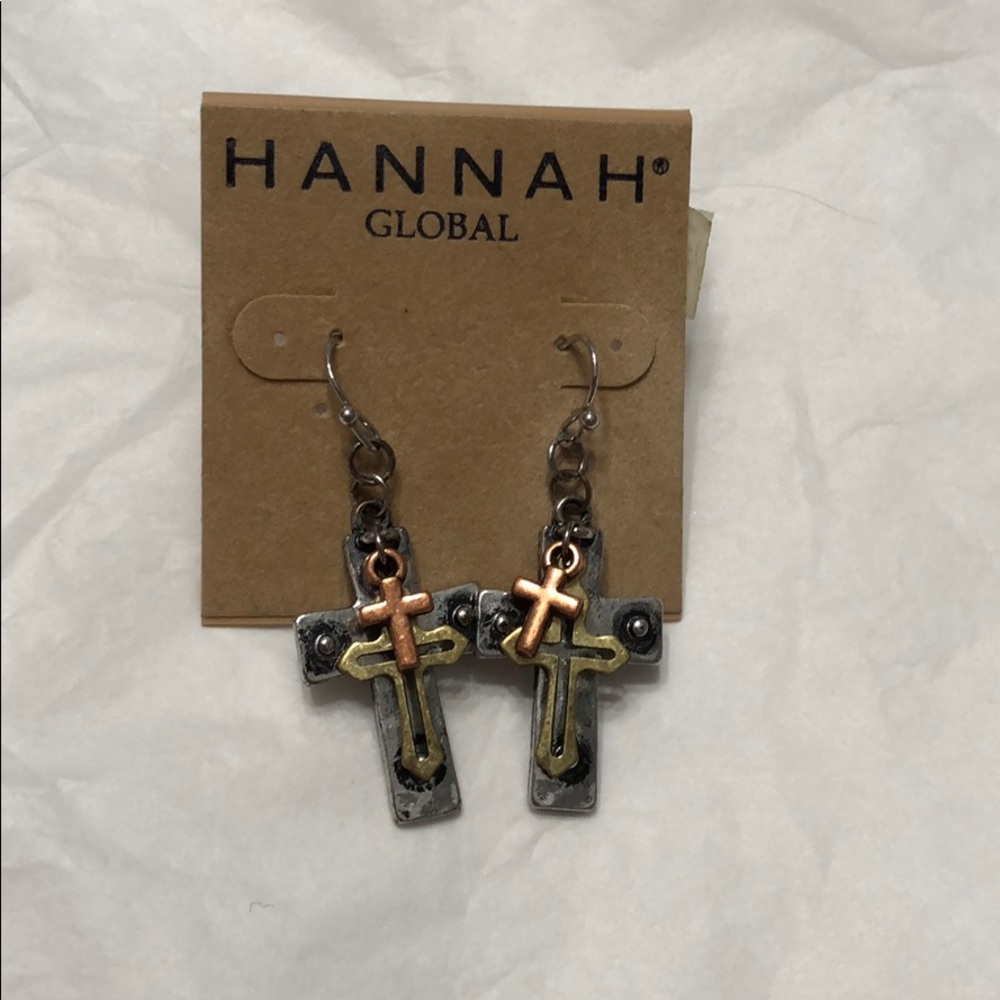 Cross dangle earrings